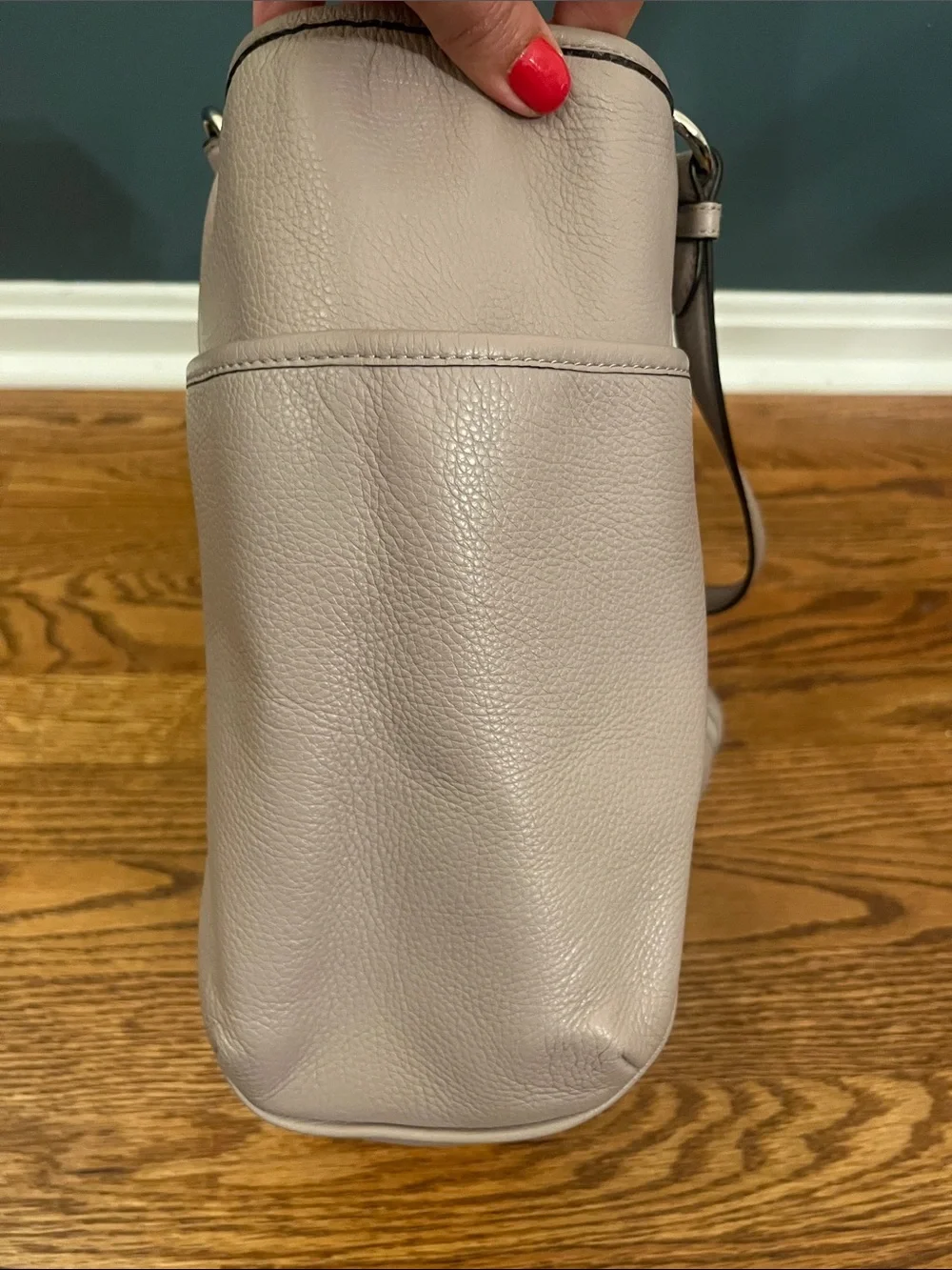 COACH Putty PARK STUDDED CARRIE TOTE Purse Bag F 31286